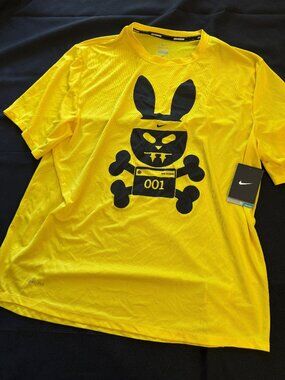 Nike Classic "Angry Bunny" Yellow Dri-Fit Running/Training shirt; New
